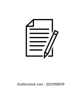 Paper and pen line icon, Edit file concept. Vector illustration