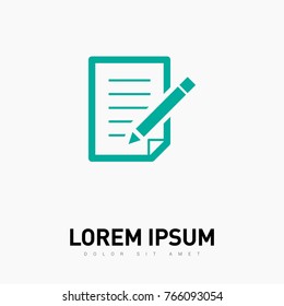 paper with pen line vector icon