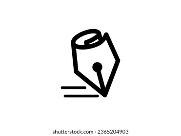 paper and pen logo design icon vector illustration