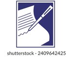 Paper and pen vector clipart. writing sign or symbol. vector cartoon style clipart. 