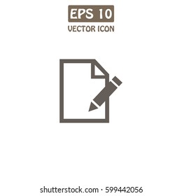 Paper And Pen  Vector Icon. 