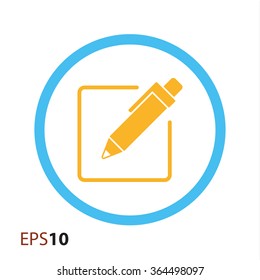 Paper and pen vector icon for web and mobile