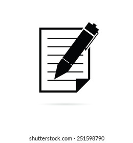 paper with pen vector illustration