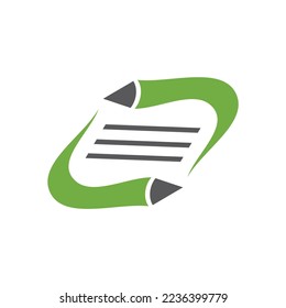 paper pencil 2 logo icon template