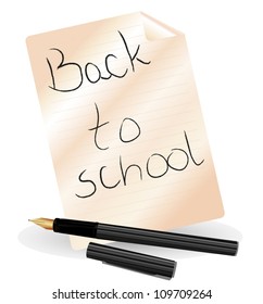 Paper with pencil  - back to school