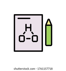 Paper, pencil, chemistry element icon. Simple color with outline vector elements of stinks icons for ui and ux, website or mobile application