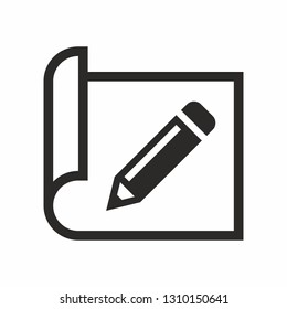 Paper and pencil icon