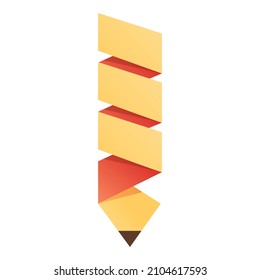 Paper pencil icon cartoon vector. School pen. Write pad
