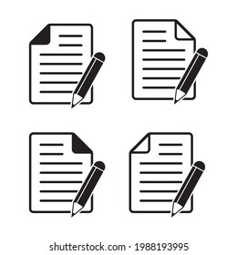 Paper with pencil icon. Document icon vector illustration. Edit icon symbol vector. 