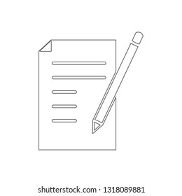 paper and pencil icon. Element of Education for mobile concept and web apps icon. Outline, thin line icon for website design and development, app development