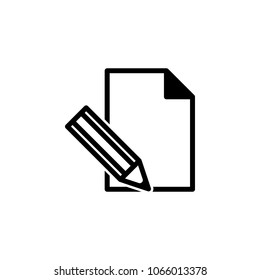 paper and pencil icon. Element of simple icon for websites, web design, mobile app, info graphics. Thick line icon for website design and development, app development on white background
