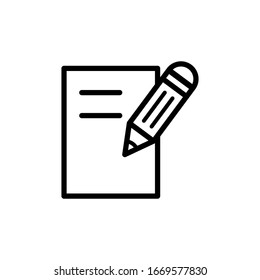 paper and pencil icon vector design template