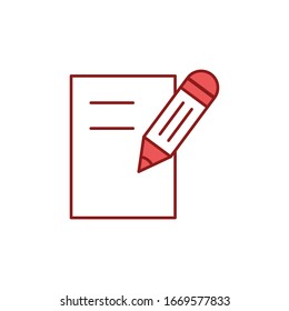 plantilla de diseño vectorial de iconos de papel y lápiz