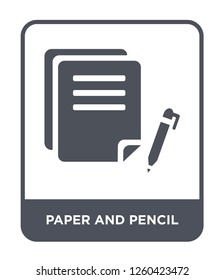 paper and pencil icon vector on white background., paper and pencil simple element illustration