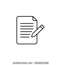 Paper and Pencil Icon. Writing Icon. Vector Design Illustration with white Background