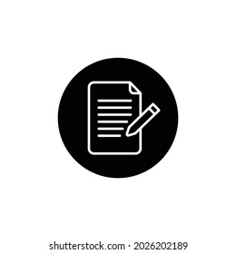 Paper and Pencil Icon. Writing Icon. Vector Design Illustration with white Background