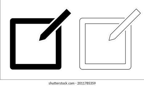 Paper and pencil icons with white background