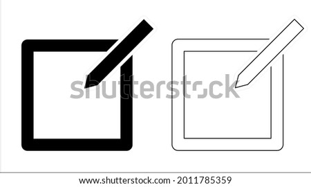 Paper and pencil icons with white background