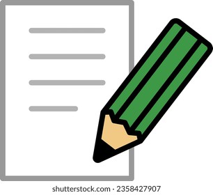 Paper and Pencil Isolated Vector Icon