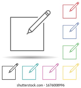 Paper and pencil multi color set icon. Simple thin line, outline vector of web icons for ui and ux, website or mobile application