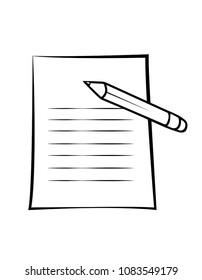 paper pencil outline