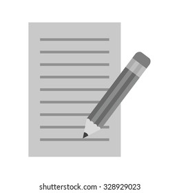 Paper, pencil, school icon vector image. Can also be used for household objects. Suitable for use on web apps, mobile apps and print media.