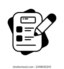 Paper with pencil showing checklist concept vector design, isolated on white background