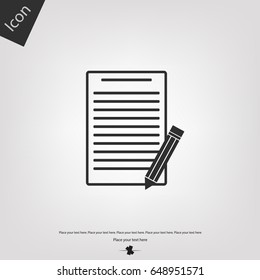 Paper and pencil vector icon