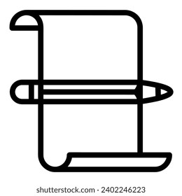 Paper and Pencil Vector Icon, Lineal style icon, from Work in Progress icons collection, isolated on white Background