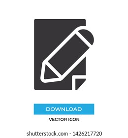 Paper, pencil vector icon, simple sign for web site and mobile app.