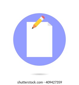 Paper and pencil. Vector illustration.