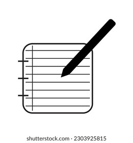 paper and pencil for writing, vector logo icon