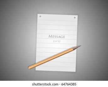 Paper and pencil for your design. Fully vector, enjoy!