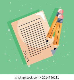 concepto de aprendizaje de papel y lápices
