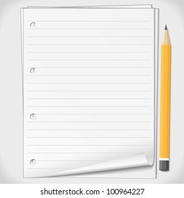 Paper and pencil,vector eps10 illustration