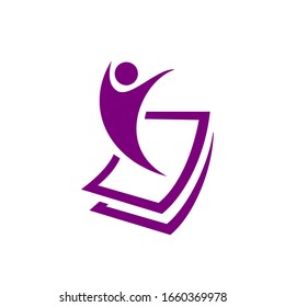 Paper people logo vector modern template