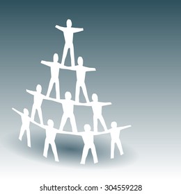 Paper People Pyramid with Space for Type