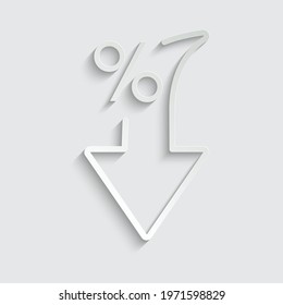 Paper Percent Down - Vector Icon Interest Rate Icon