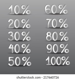 paper percent on a gray background