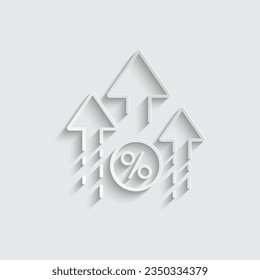 paper percent up - vector icon Interest rate icon 