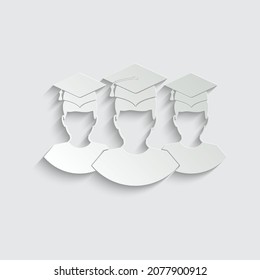 paper person or student  in graduation cap vector education flat  icon
