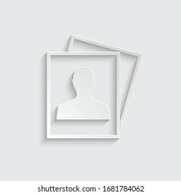 Paper photo icon. black vector photo  sign 