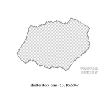 Paper. Piece, is broken. A piece of white, a hole. Vector object on isolated background.