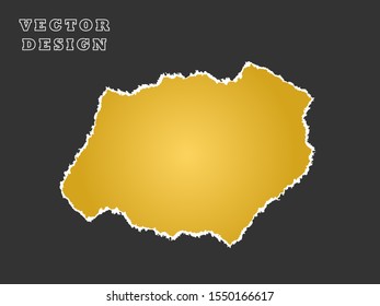 Paper. A piece, a scrap of yellow. Vector object on isolated background.