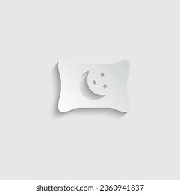 paper pillow icon - vector black sign