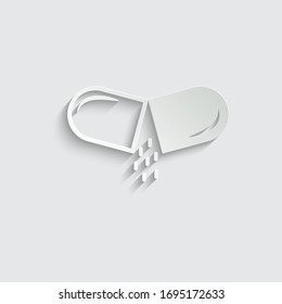 Paper pills - vector icon medicine sign