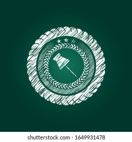 Pin-Symbol mit Chalkboard-Struktur