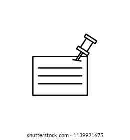 paper and pin icon. Element of sturt up icon for mobile concept and web apps. Thin line paper and pin icon can be used for web and mobile