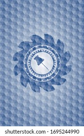Papier-Pin-Symbol in blauem Hexagon-Button.