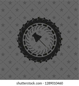 paper pin icon inside dark badge